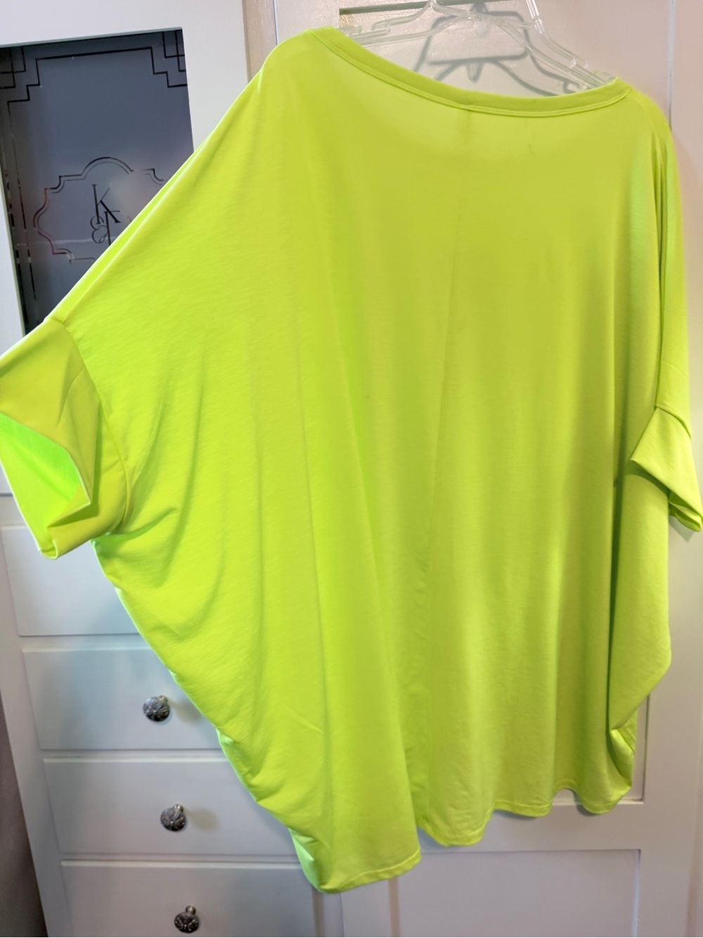 Neon Lime Batwing Tunic Top - Brand Unspecified